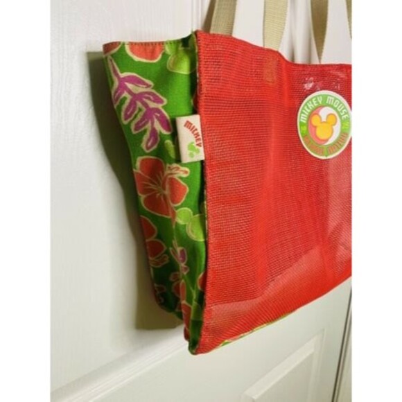 RARE Vintage Mickey Unlimited Island Native Tote Bag Hawaiian Floral Disney - Picture 3 of 9